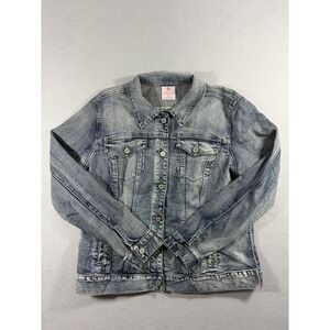 Laurie Felt Women's Small Distressed Classic Stretch Denim Jacket. Style#A290645